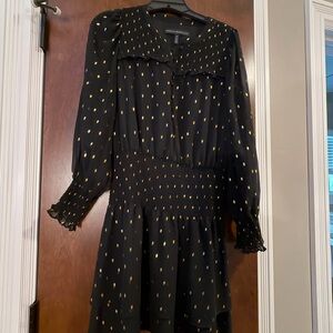 White House Black Market Black Top with Gold Accents